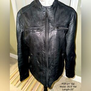 Vintage Levi’s 100% Leather Cafe Racer Moto Jacket Men’s Medium